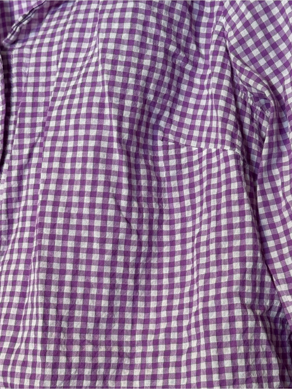 J.Crew Purple Gingham Button Front Shirt Women’s Large